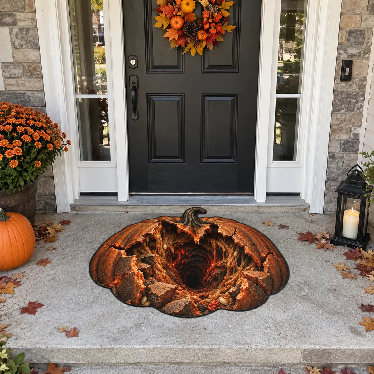 Hollow Gourd - Cracked Pumpkin Threshold Mat - main