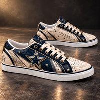 DAL Star Lines - Navy and Cream Editorial Sneakers
