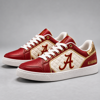 ALA Script Crest - Quilted Cream Low Top Sneakers