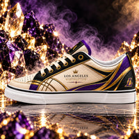 LAL Gold Lines - Cream and Purple Court Crest Sneakers