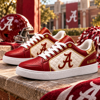 ALA Script Crest - Quilted Cream Low Top Sneakers