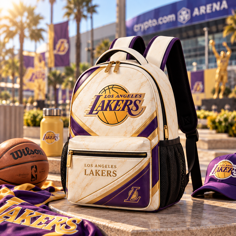 LAL Ivory Court - Gold-Lined Purple Backpack Composition