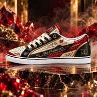 SF Bridgeline - Crimson, Cream and Gold Low-Top Sneakers