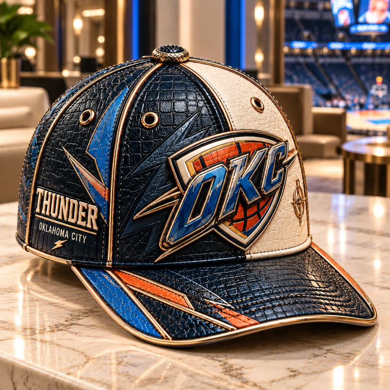 OKC - Bronze-Lined Crest on Navy and Bone