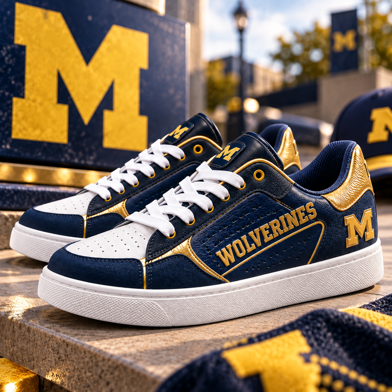 MICH Maize Line - Navy and Gold Low Top Sneakers