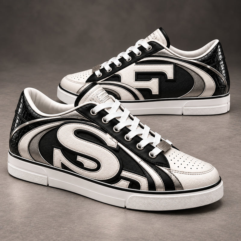 Serpentine S - Monochrome Monogram Low-Top Statement Sneakers