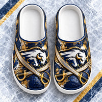 BUF Crest - Navy and Gold Charging Bison Clog Sandals