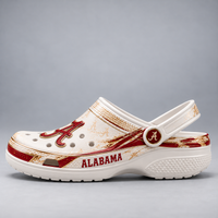 ALA Script in Crimson - Ivory and Gold Statement Clogs