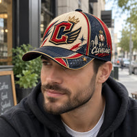 CLE - Winged Letterform in Navy, Cream and Crimson